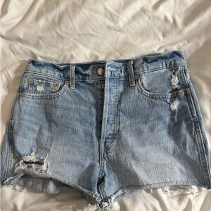 GAP Light Blue Distressed Jean Shorts